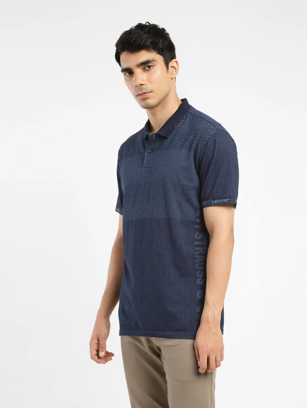 Men's Self Design Polo Collar T-Shirt 4