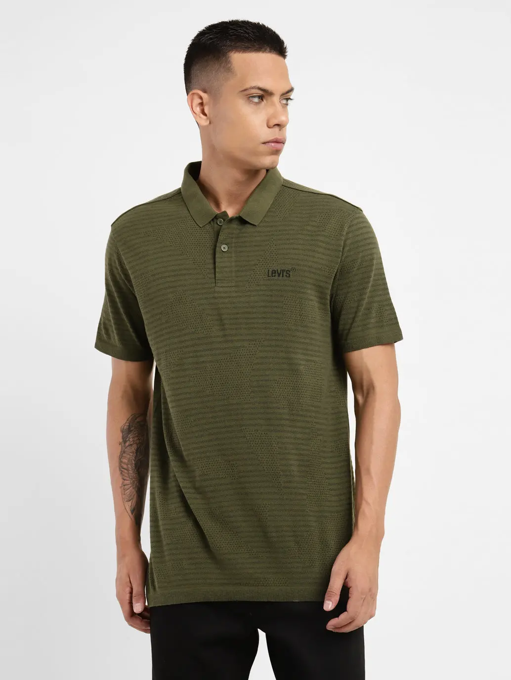Men's Self Design Polo T Shirt 1