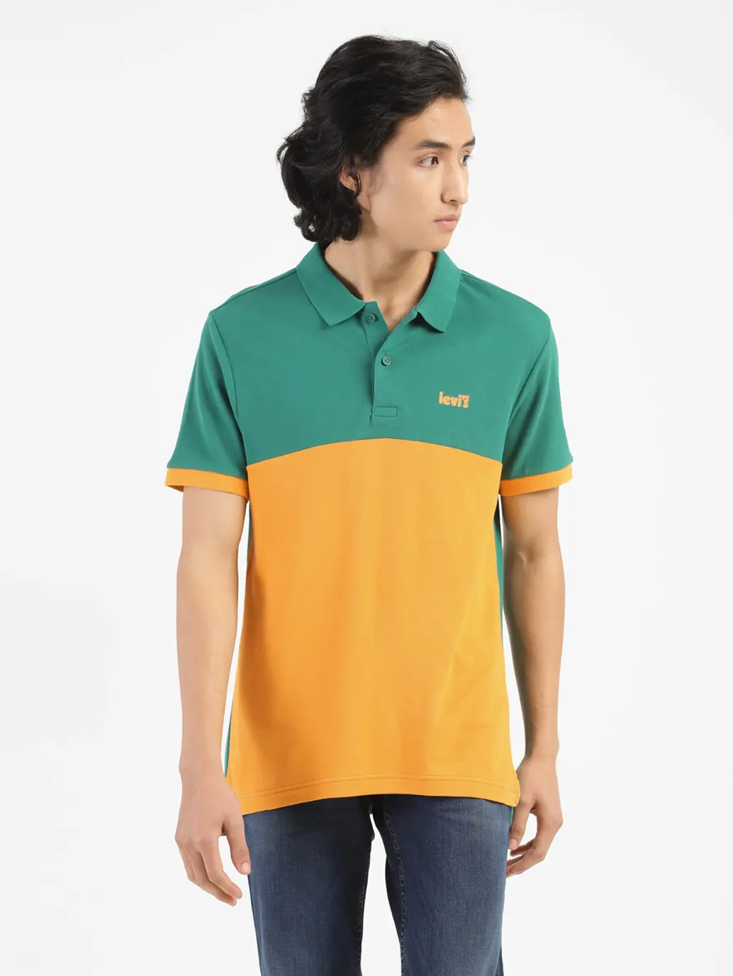 Men's Yellow Polo Collar T-Shirt 2