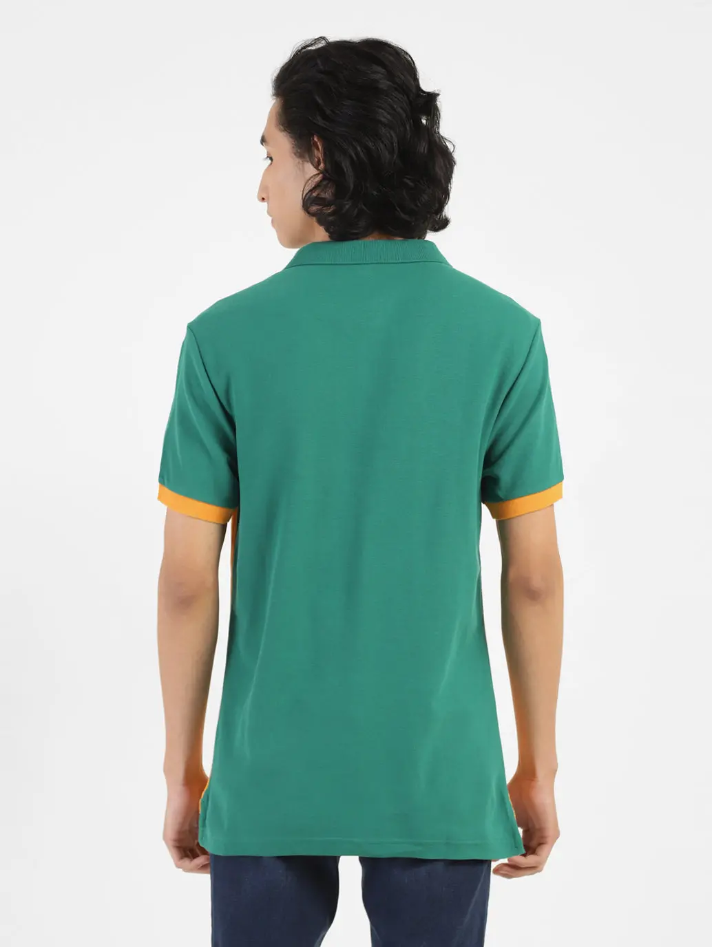Men's Yellow Polo Collar T-Shirt 3