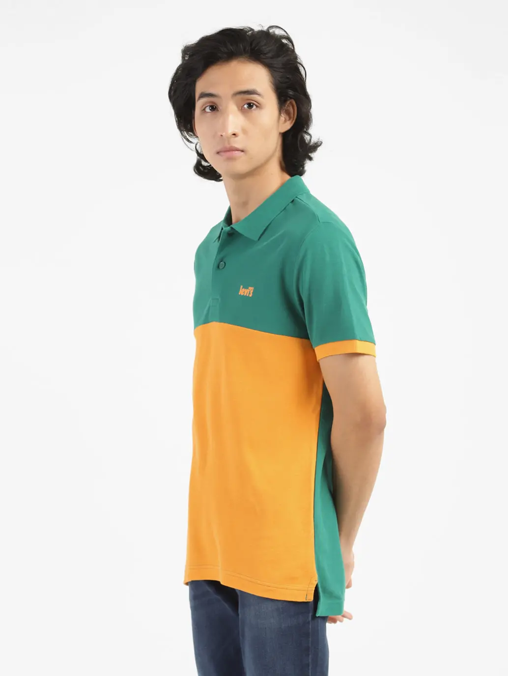 Men's Yellow Polo Collar T-Shirt 4