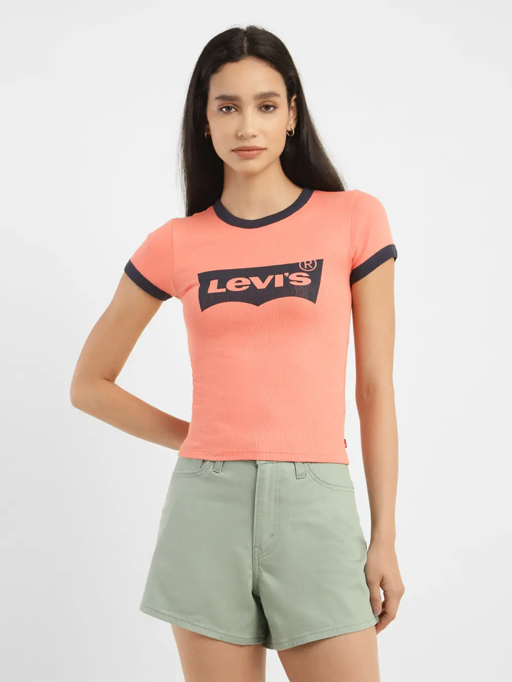 Women's Brand Logo Slim Fit T-Shirt 1