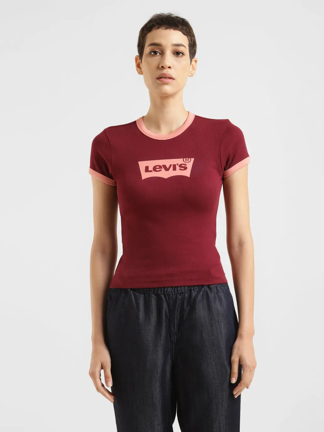 Women's Brand Logo Slim Fit T-Shirt 1