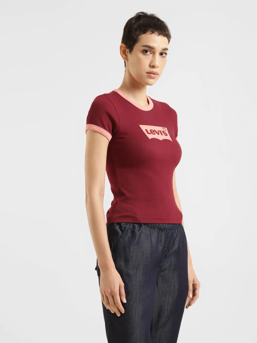 Women's Brand Logo Slim Fit T-Shirt 4