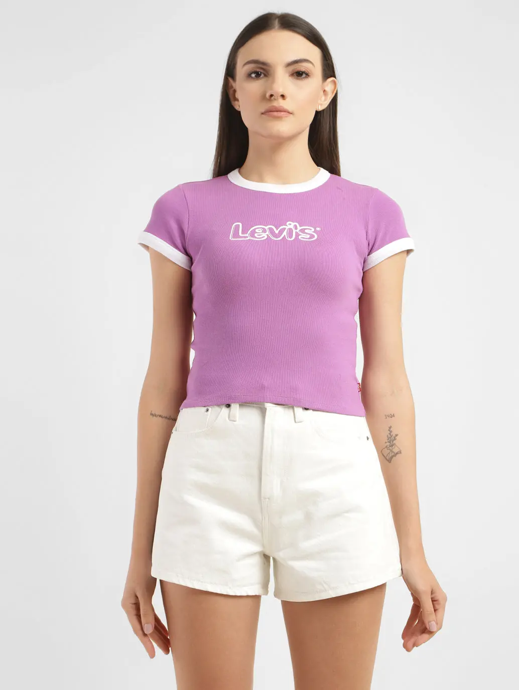 Women's Brand Logo Slim Fit T-Shirt 1