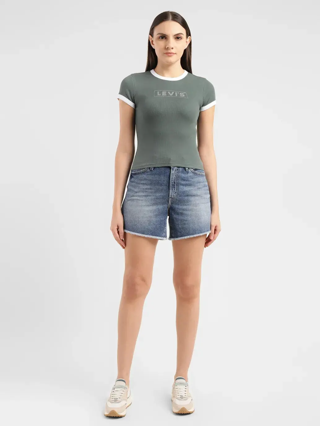 Women's Brand Logo Slim Fit T-Shirt 1