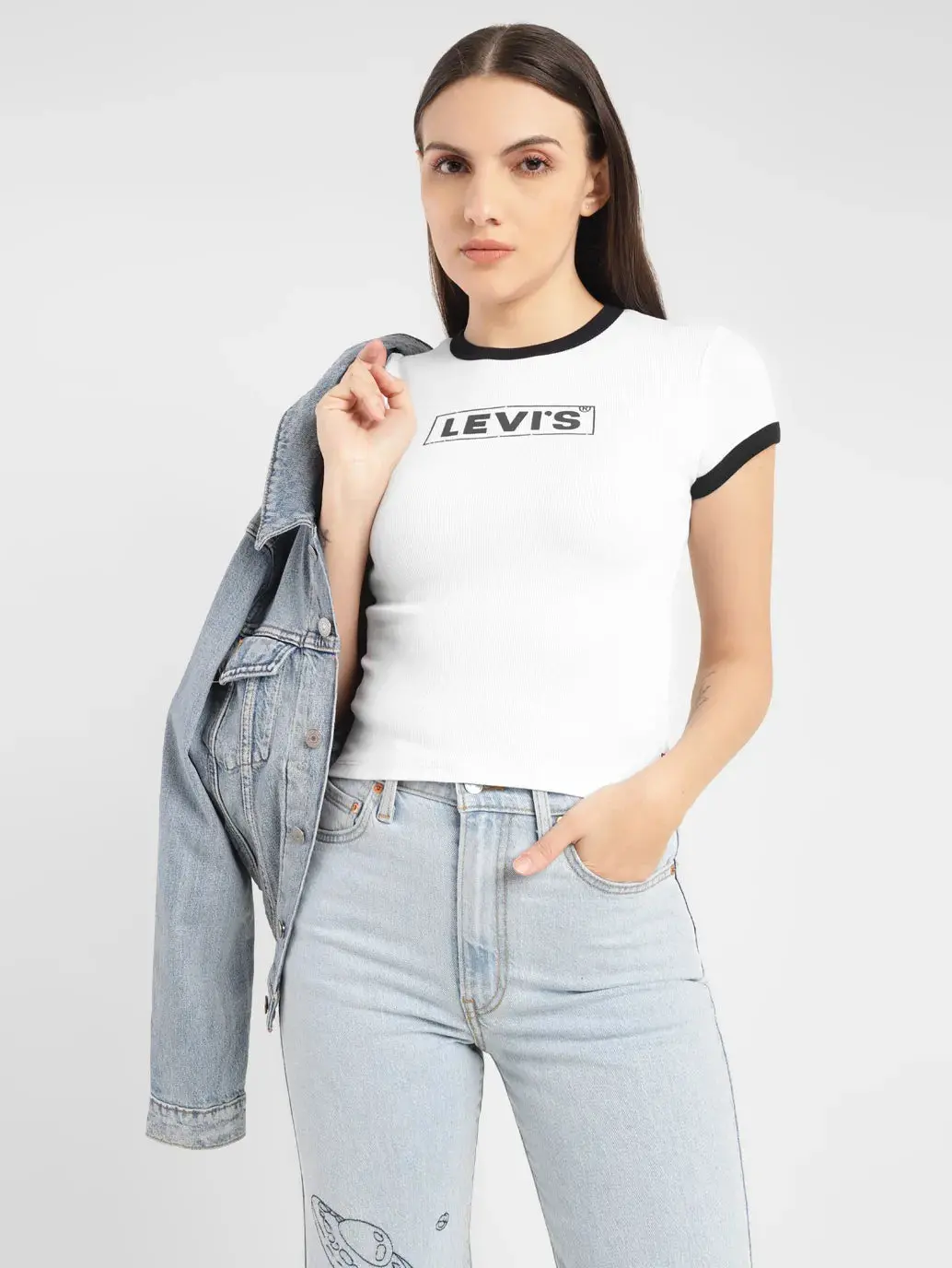Women's Brand Logo Slim Fit T-Shirt 1