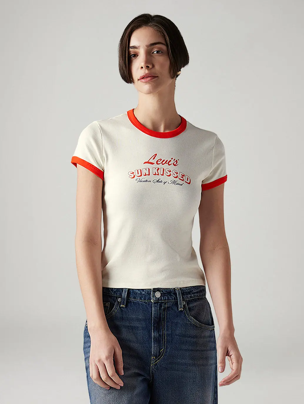 Women's Typography Printed Slim Fit T-Shirt 1
