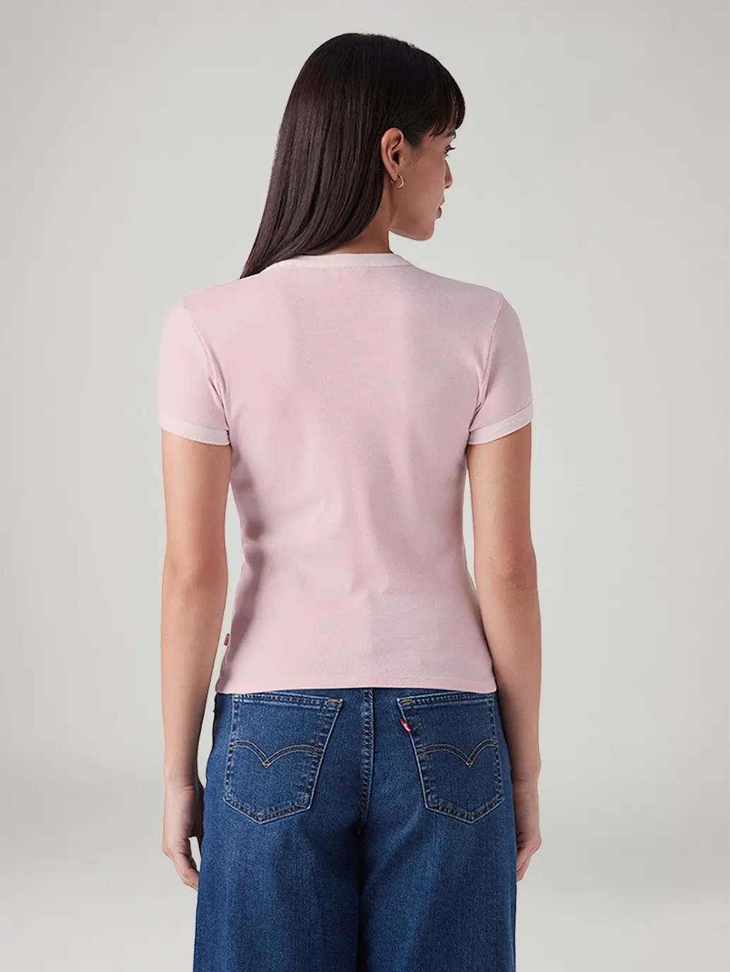 Women's Printed Slim Fit Ribbed T-Shirt 3