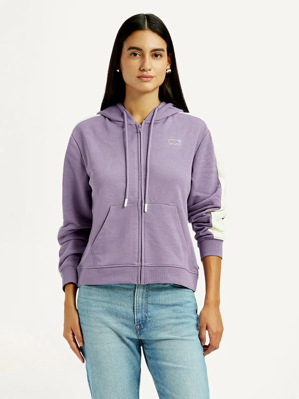 Women's Colorblock Lavender Hooded Sweatshirt 5