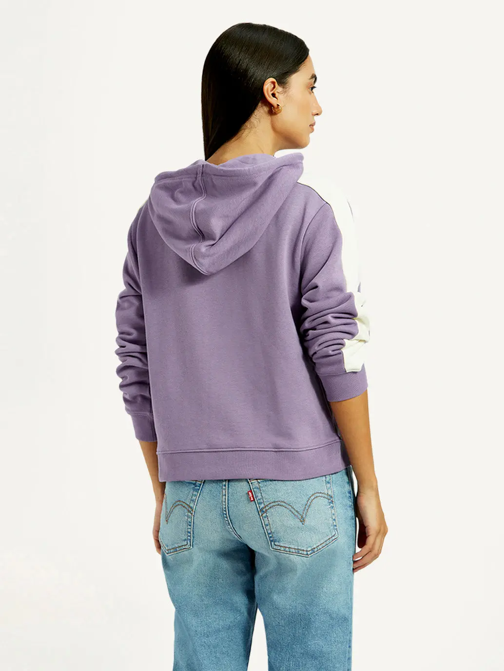 Women's Colorblock Lavender Hooded Sweatshirt 2