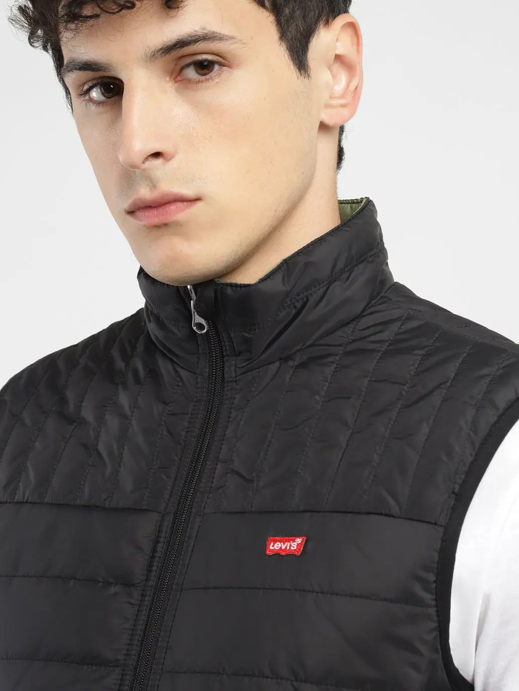 Men's Solid Reversible Quilted Jacket 4