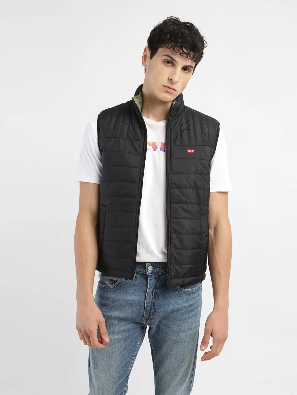 Men's Solid Reversible Quilted Jacket 5