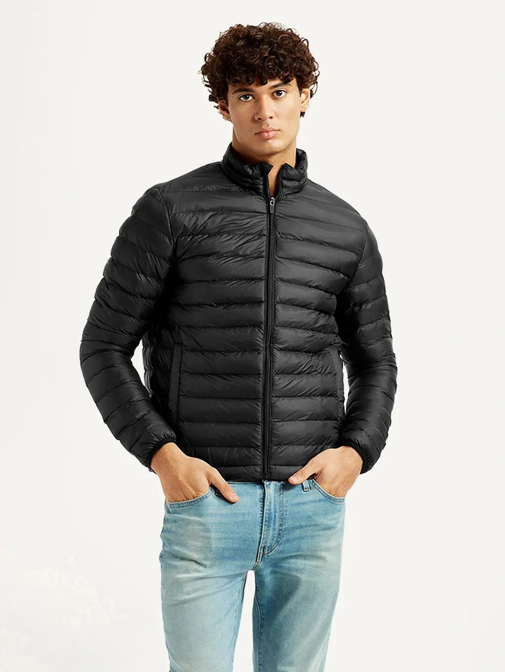 Men's Quilted Black Puffer Jacket 1