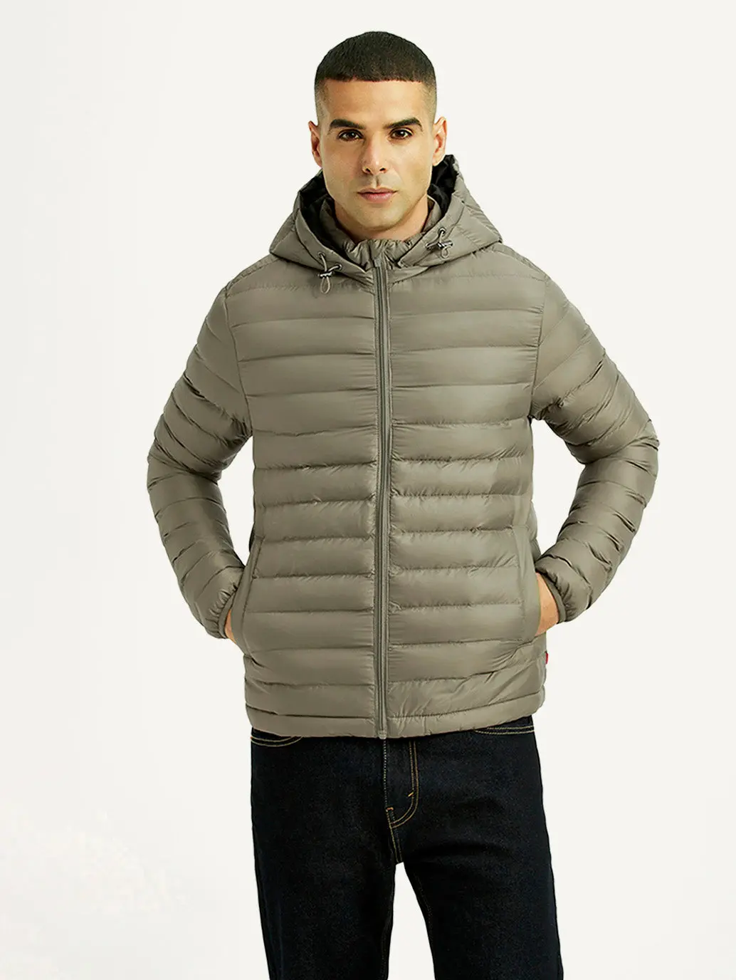 Men's Quilted Grey Puffer Jacket 2