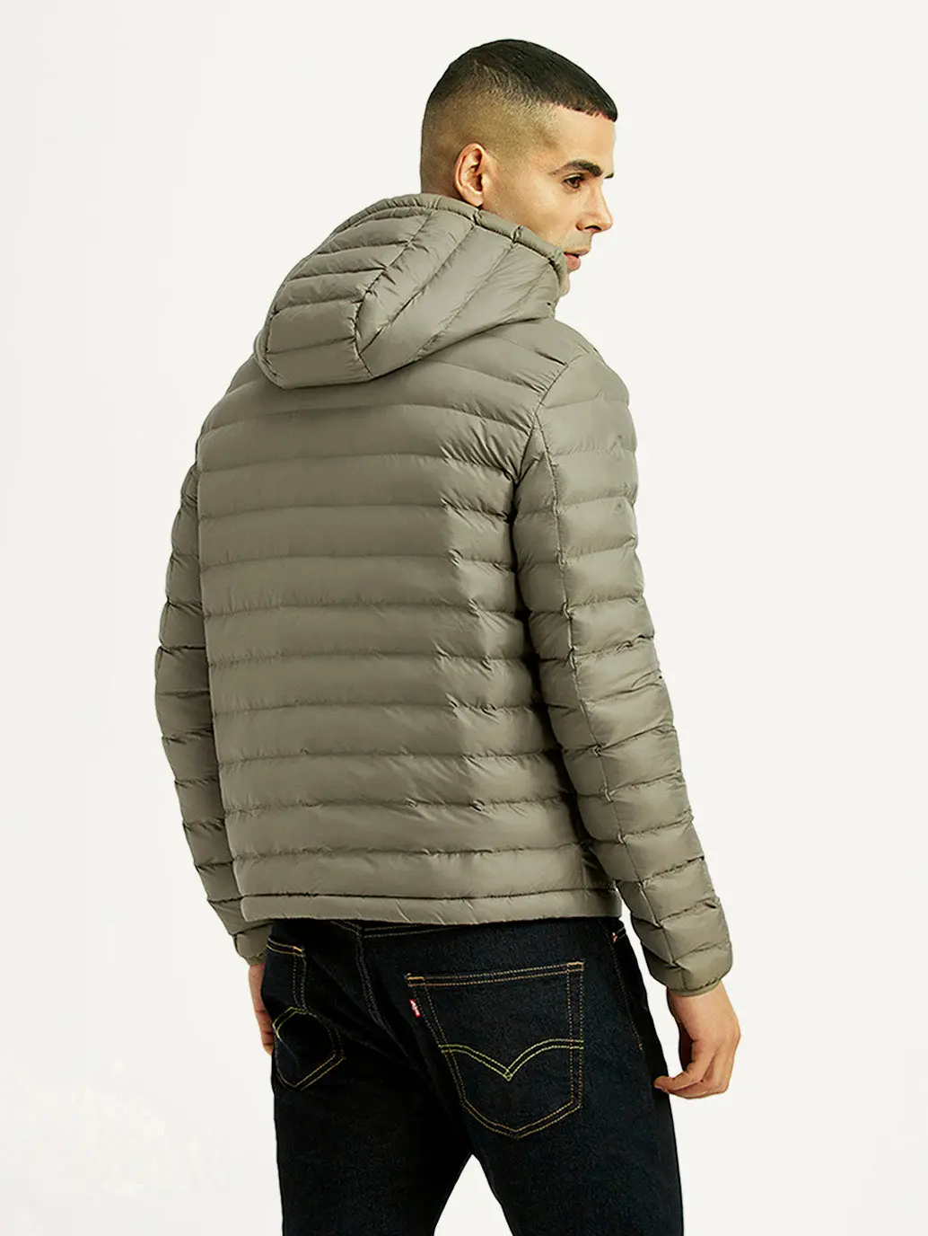 Men's Quilted Grey Puffer Jacket 3