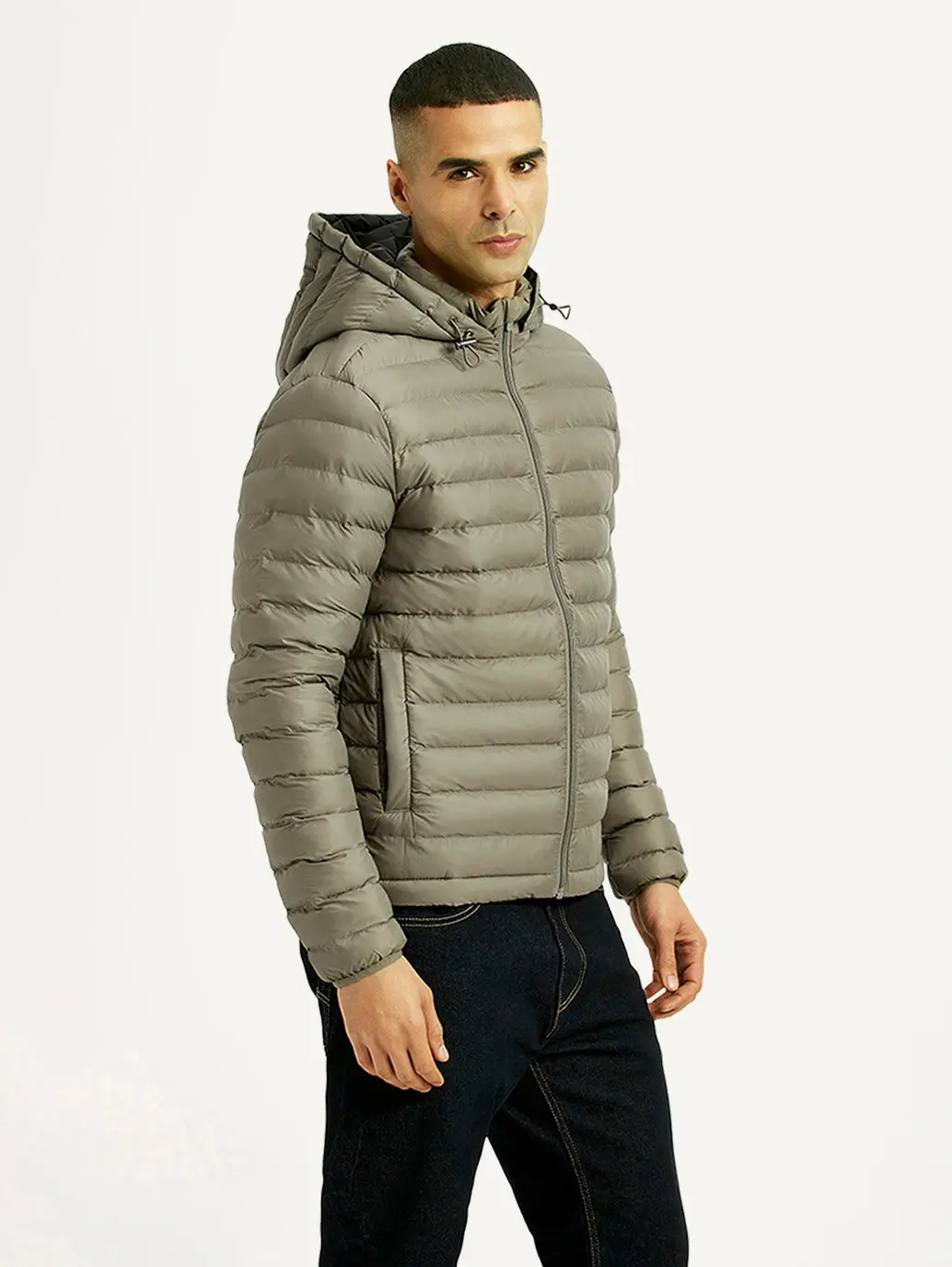 Men's Quilted Grey Puffer Jacket 5