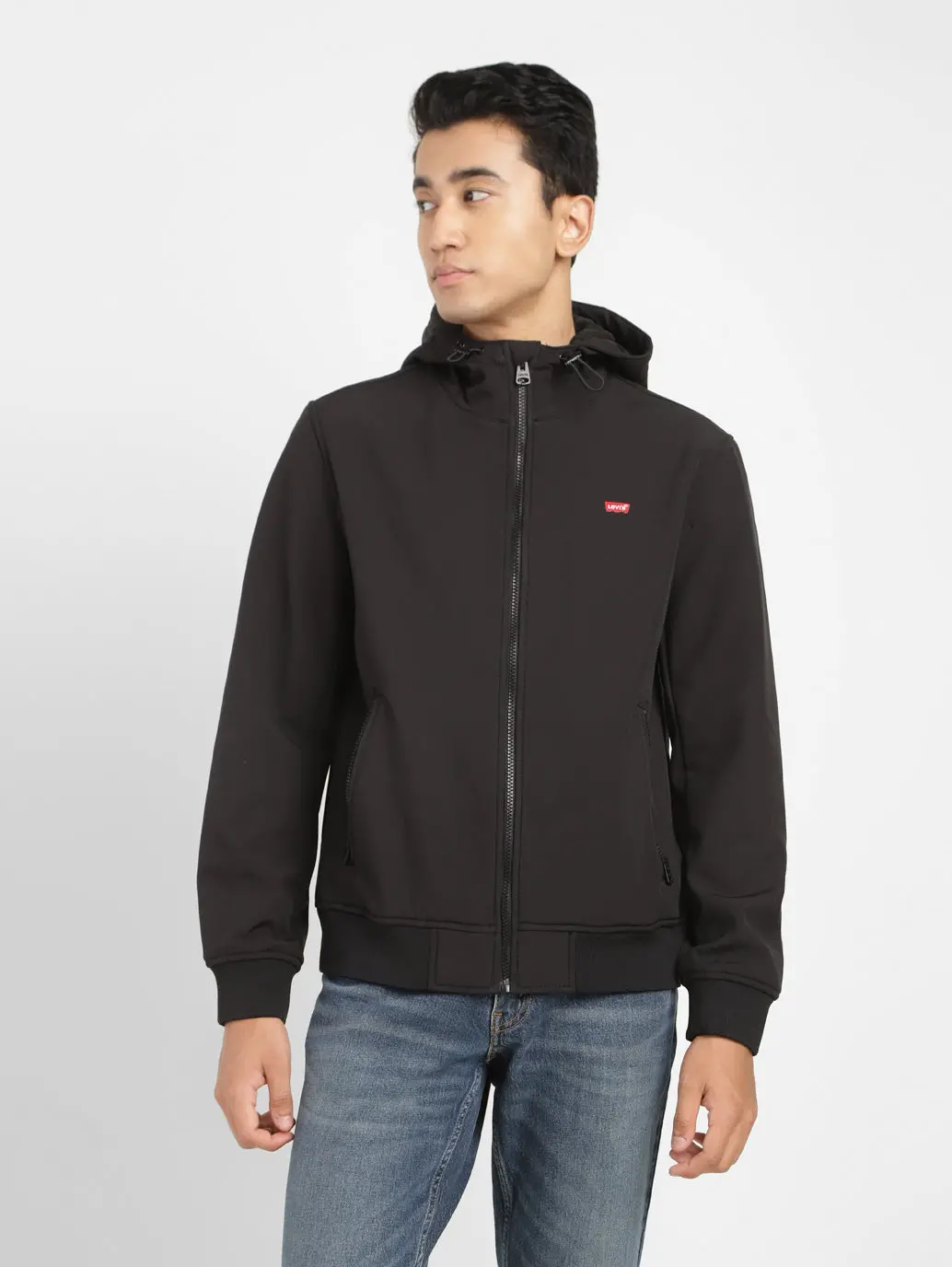 Men's Solid Hooded Bomber Jacket 1