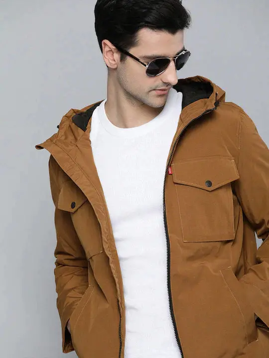 Men's Solid Hooded Padded Jacket 1