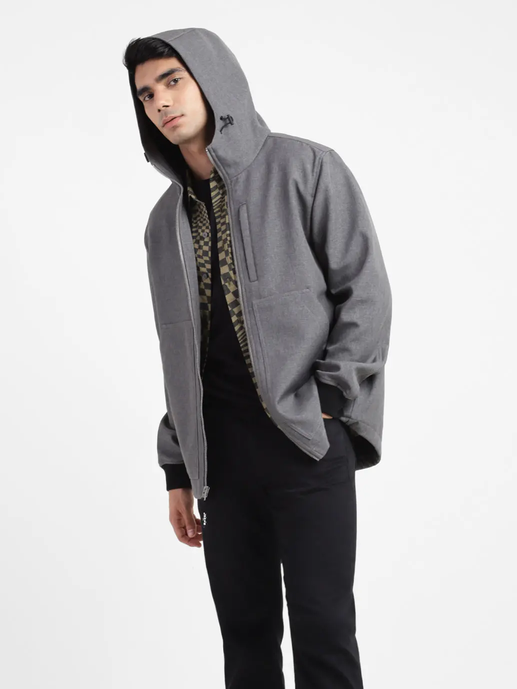 Men's Solid Hooded Tailored Jacket 2