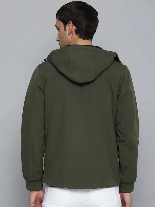 Men's Solid Hooded Tailored Jacket 5