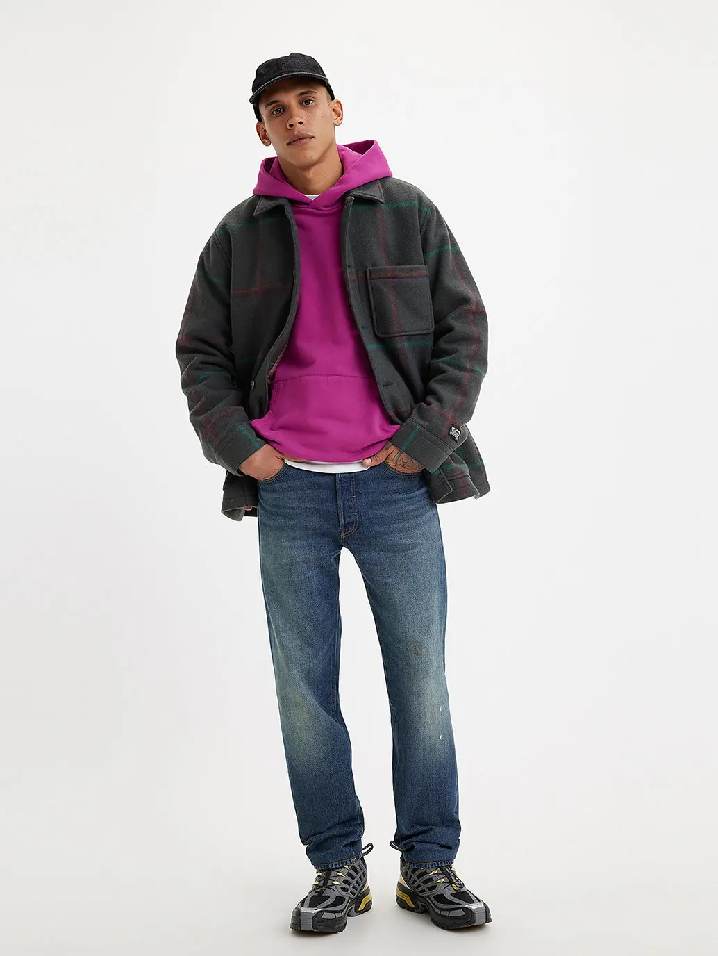 Men's 501 Blue Straight Fit Mid Rise Jeans 1