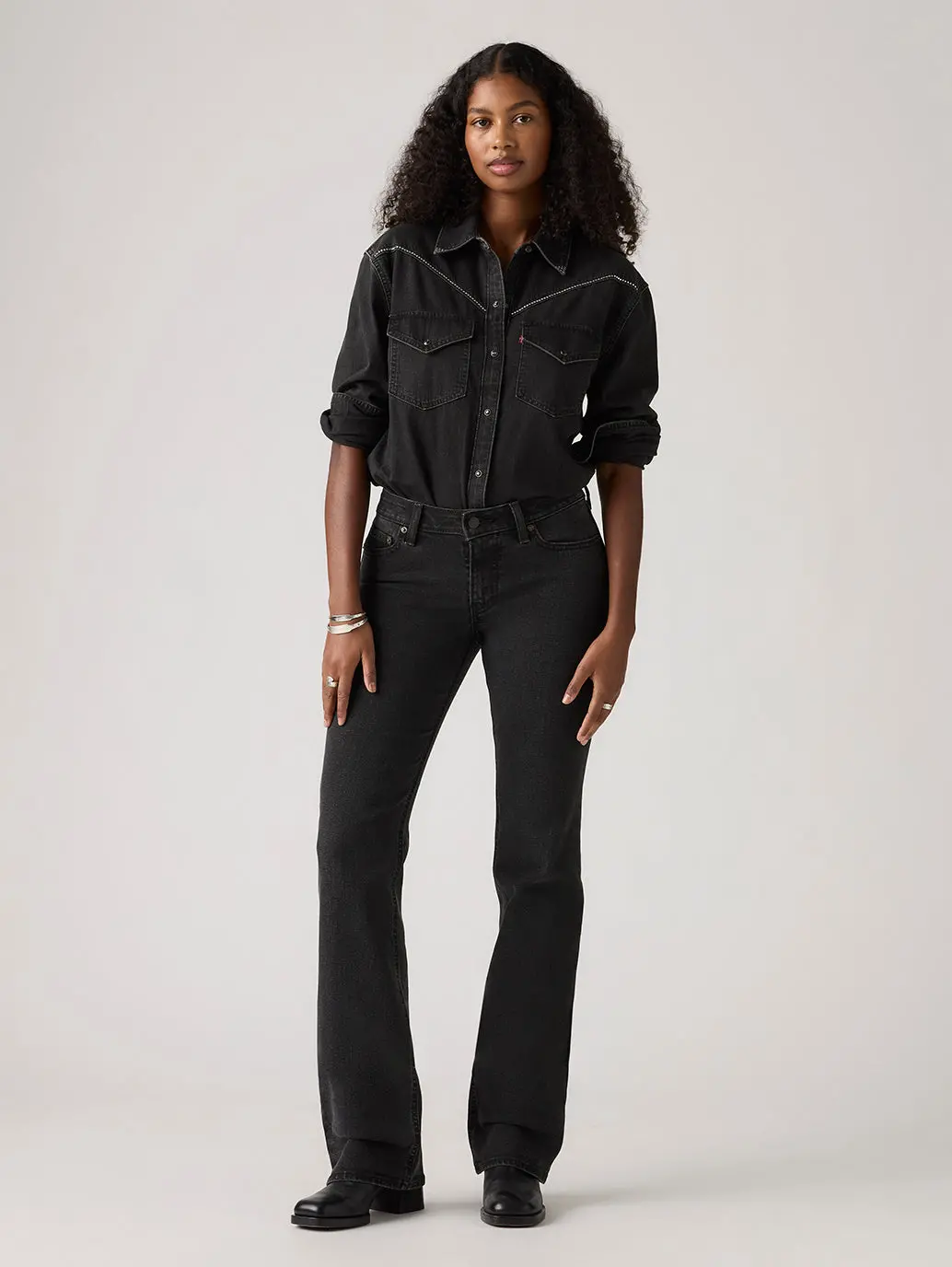 Women's Black Superlow Bootcut Fit Low Rise Jeans 1