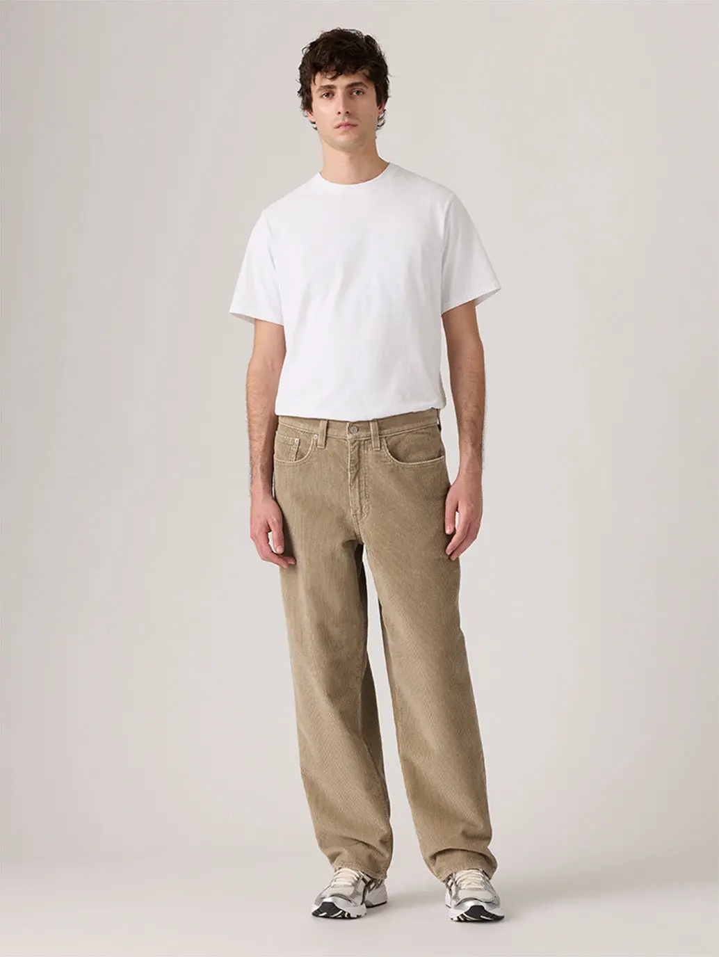 Men's 578 Beige Loose Fit Mid Rise Corduroy Jeans 1