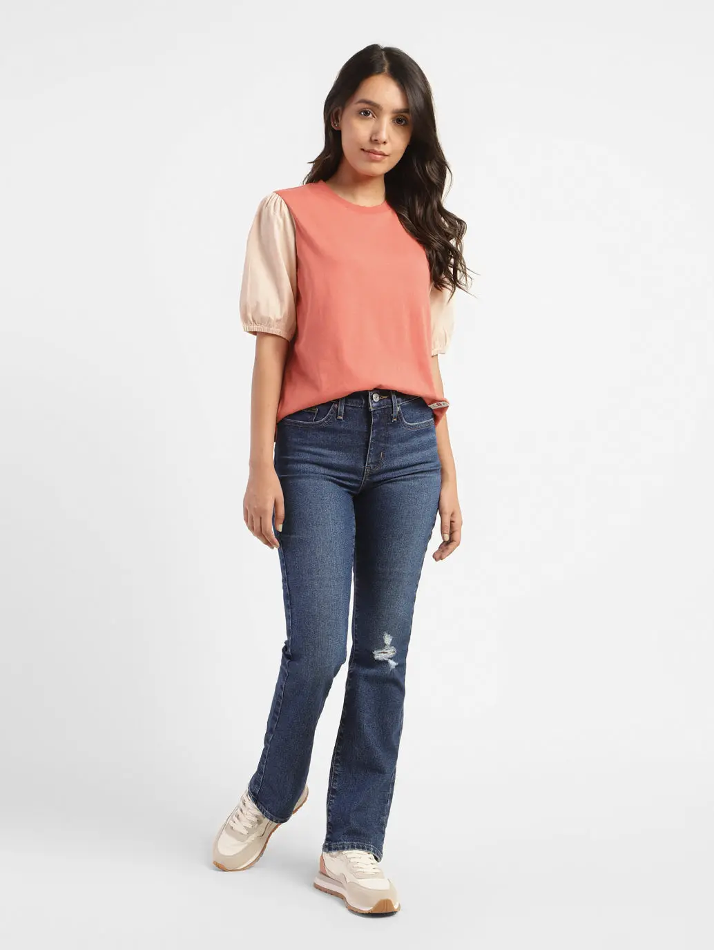 Women's Colorblock Round Neck Top 1