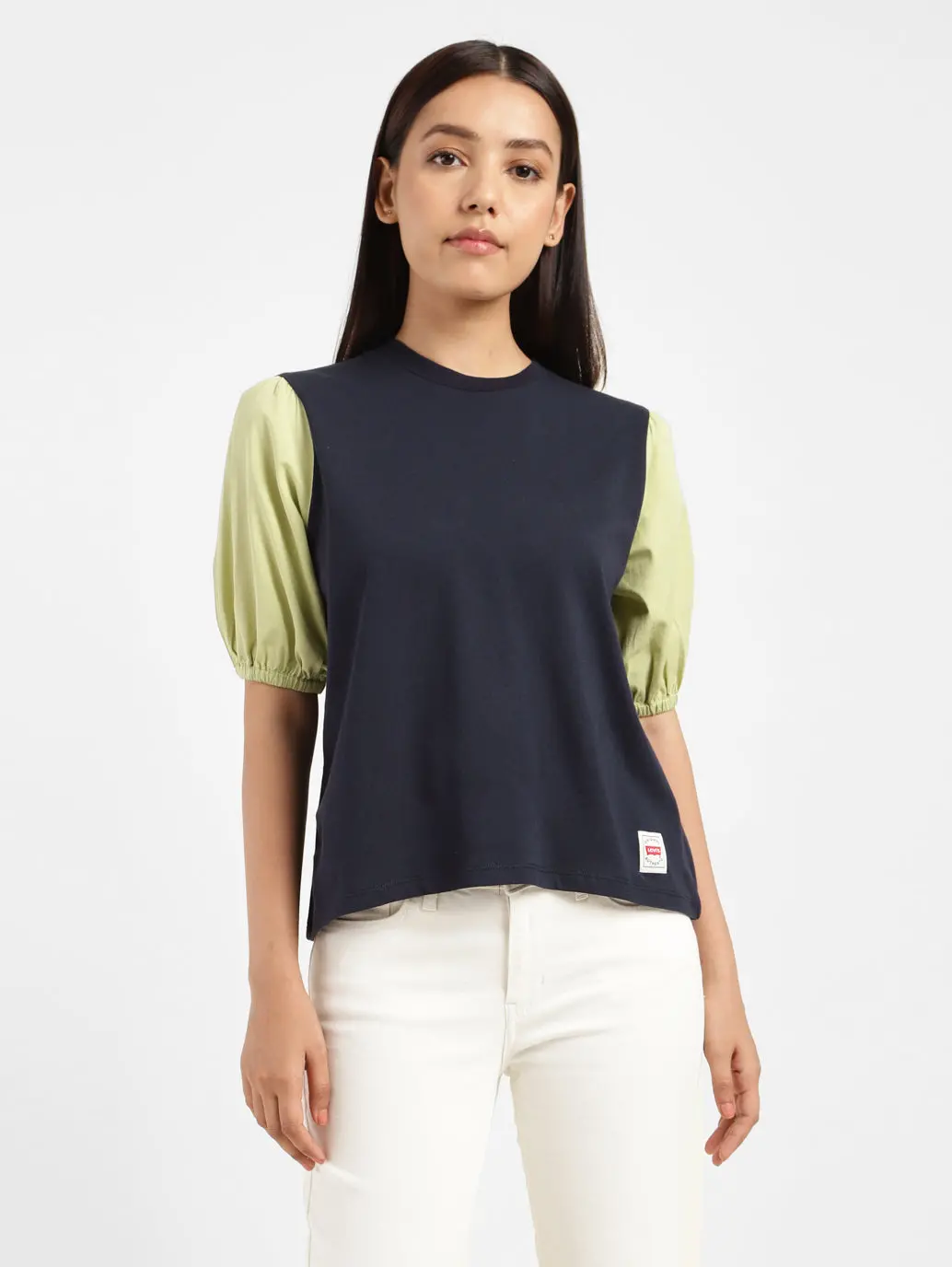 Women's Colorblock Round Neck Top 1
