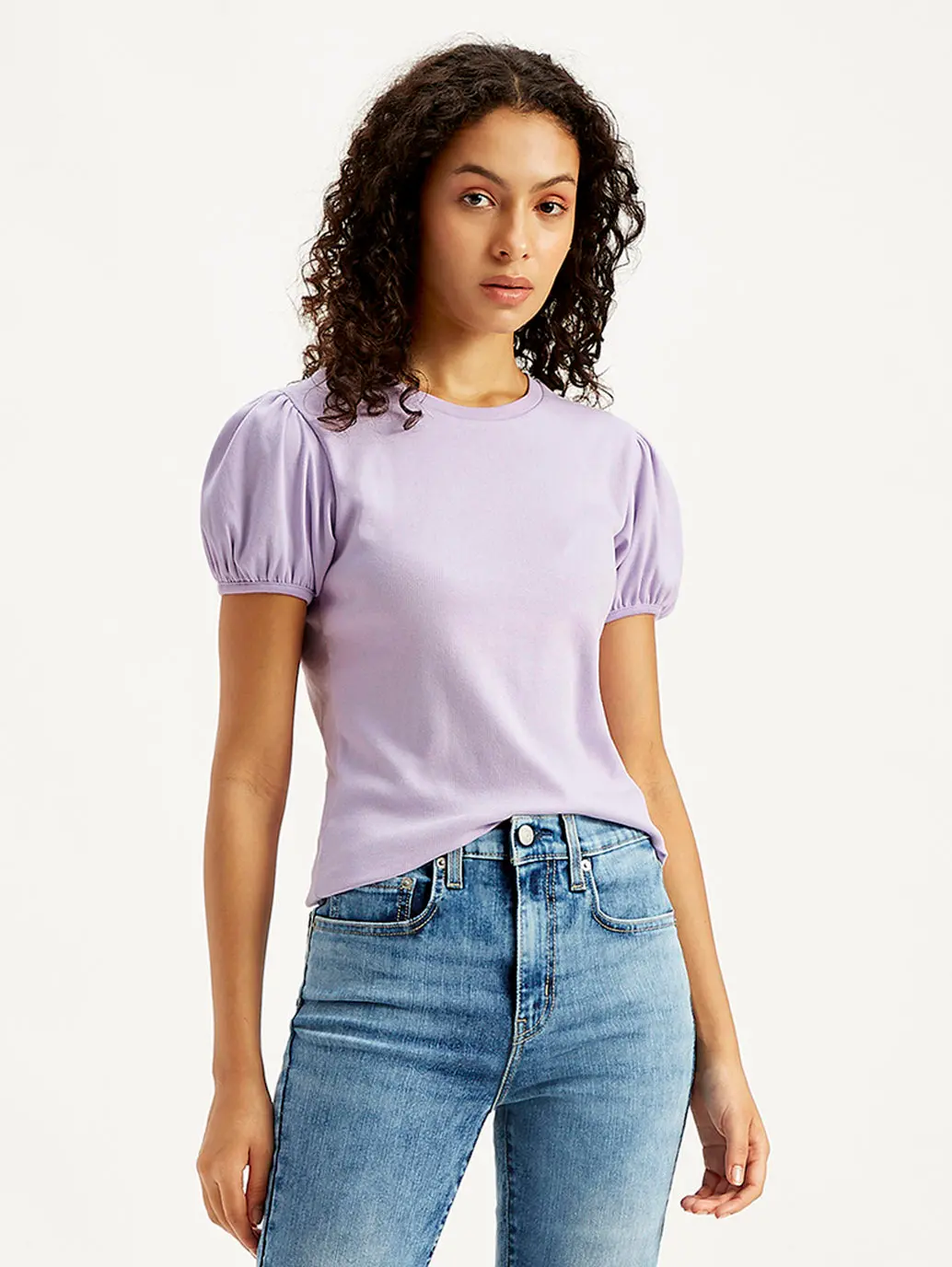 Women's Textured Purple Crew Neck Top 2
