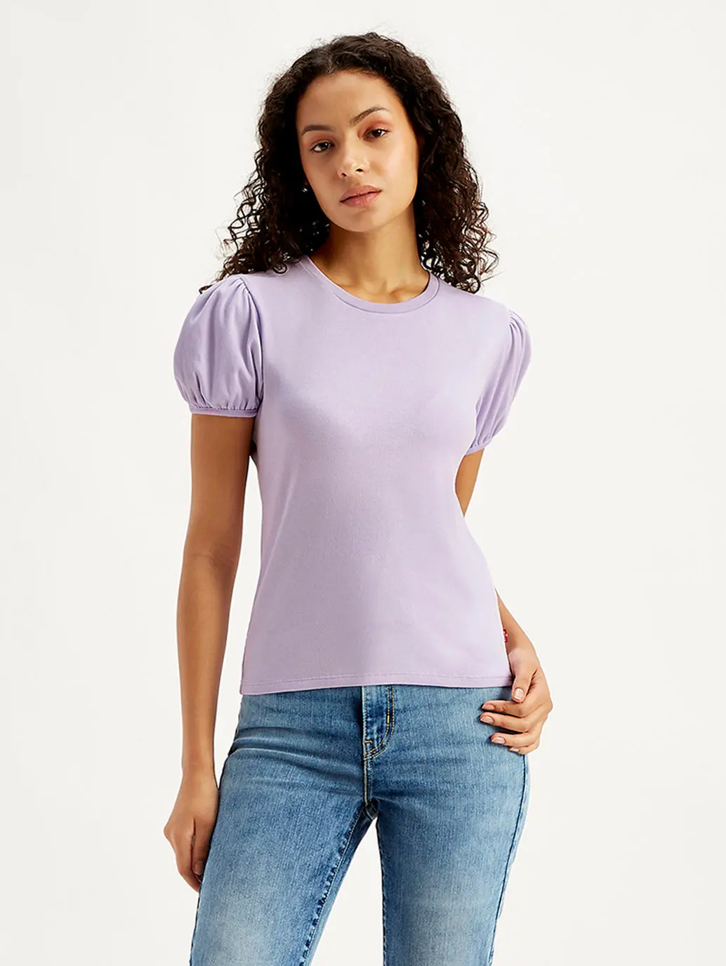 Women's Textured Purple Crew Neck Top 3