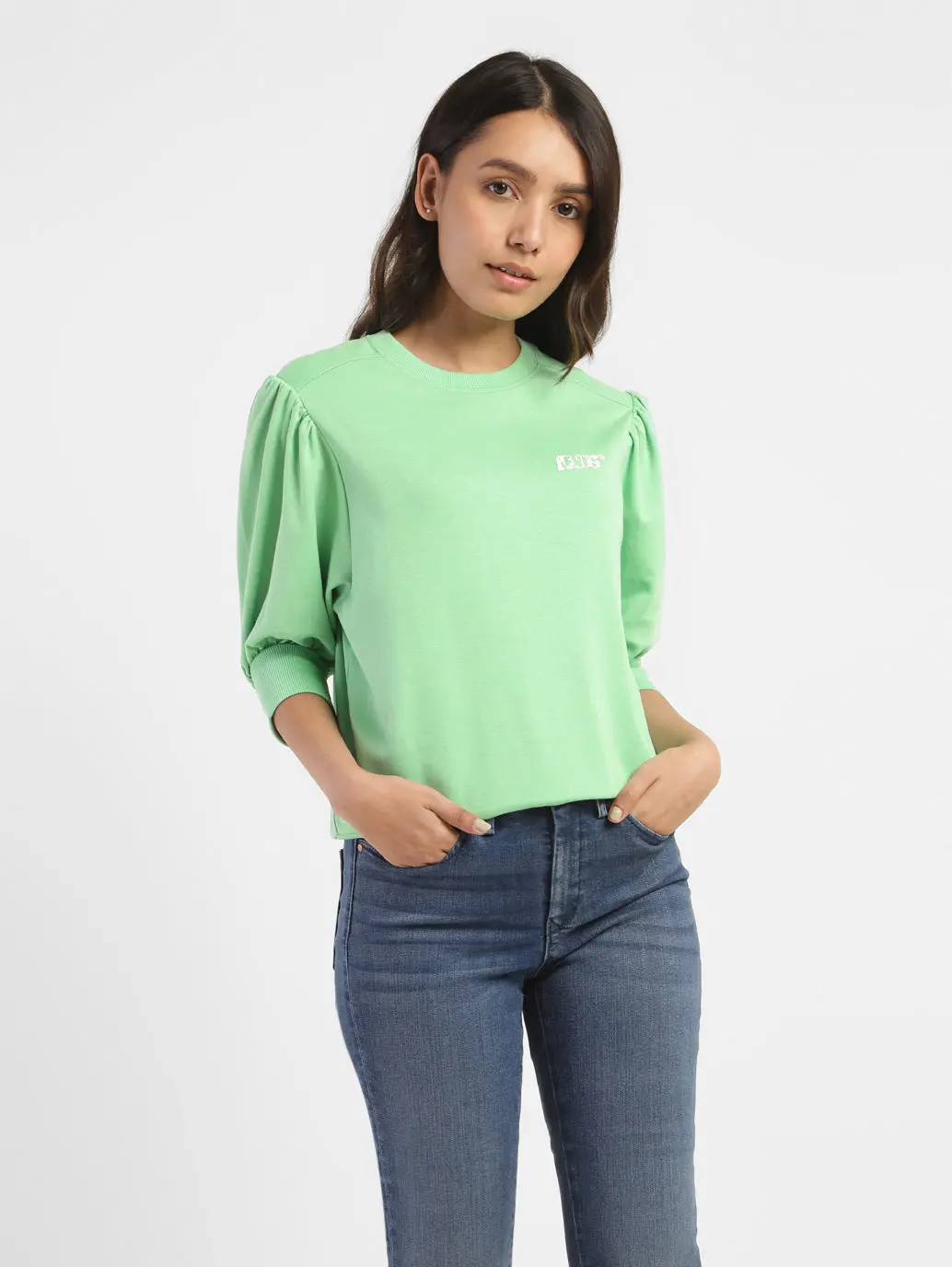 Women's Solid Round Neck Top 1