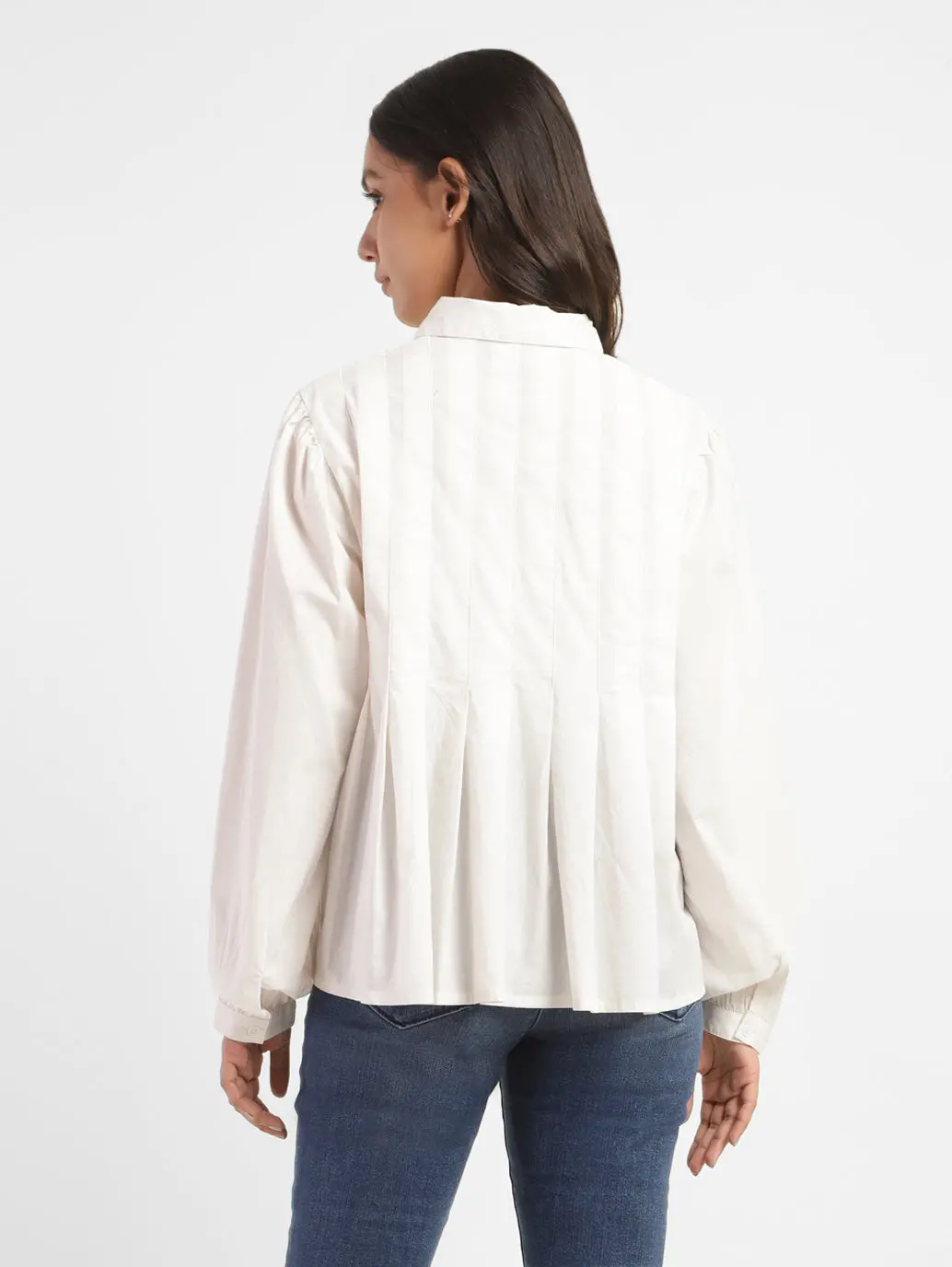 Women's Solid Spread Collar Shirt 3