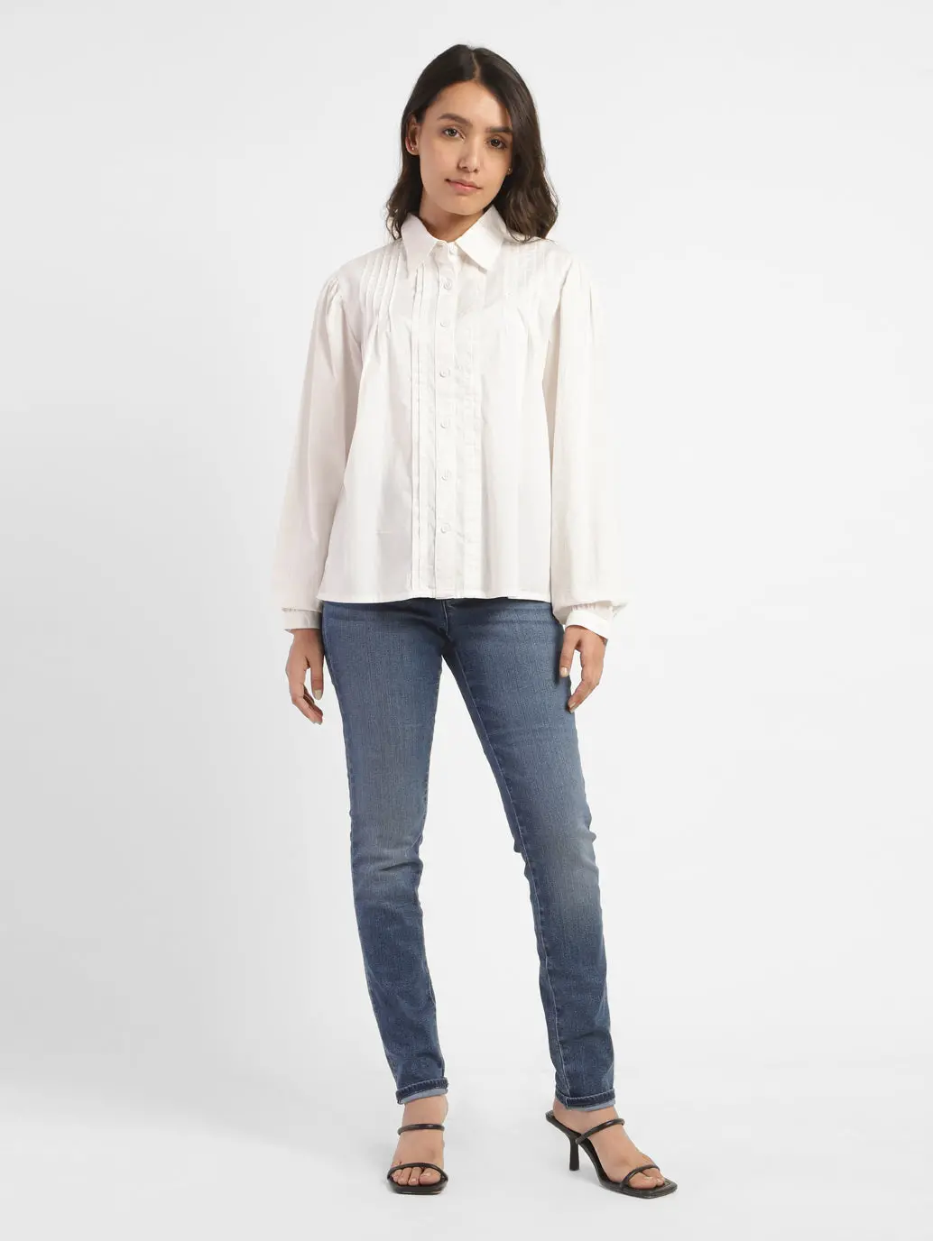 Women's Solid Spread Collar Shirt 5