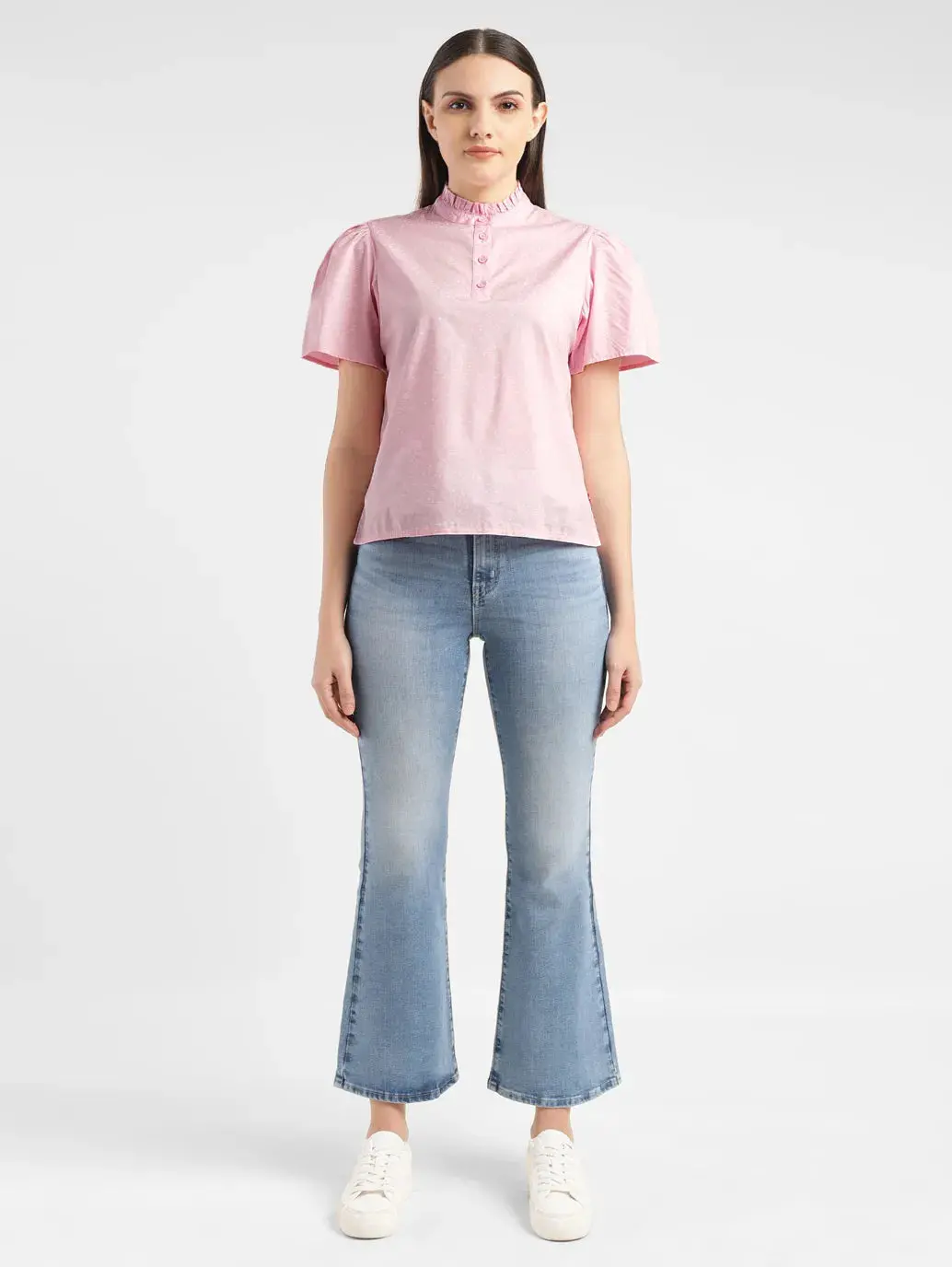 Women's Self Pink Band Neck Top 1