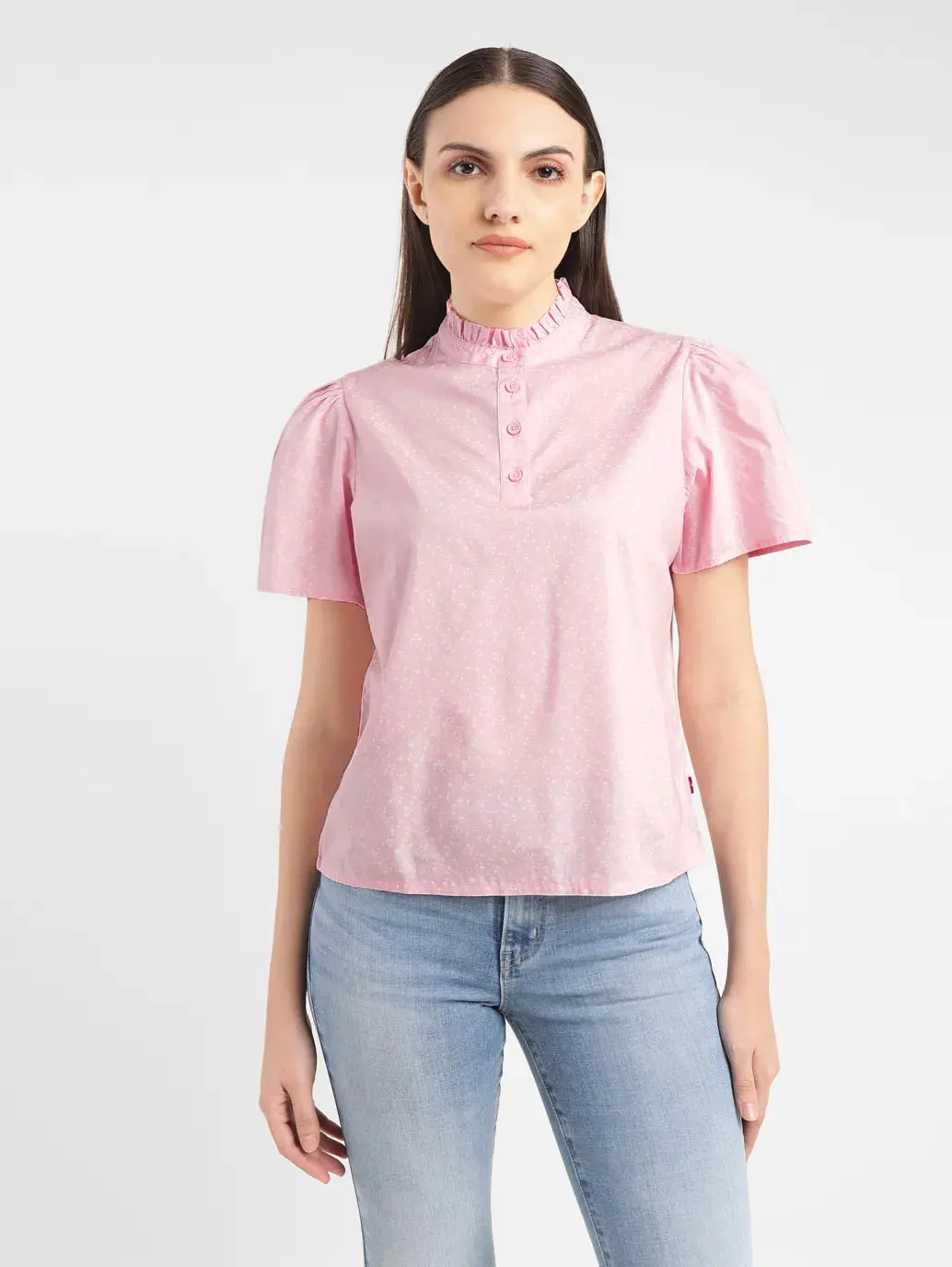 Women's Self Pink Band Neck Top 2