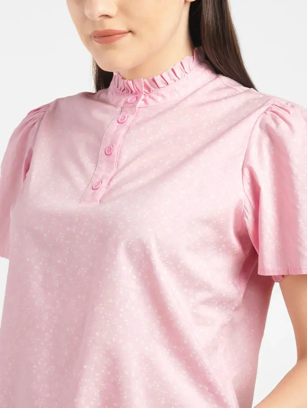 Women's Self Pink Band Neck Top 5