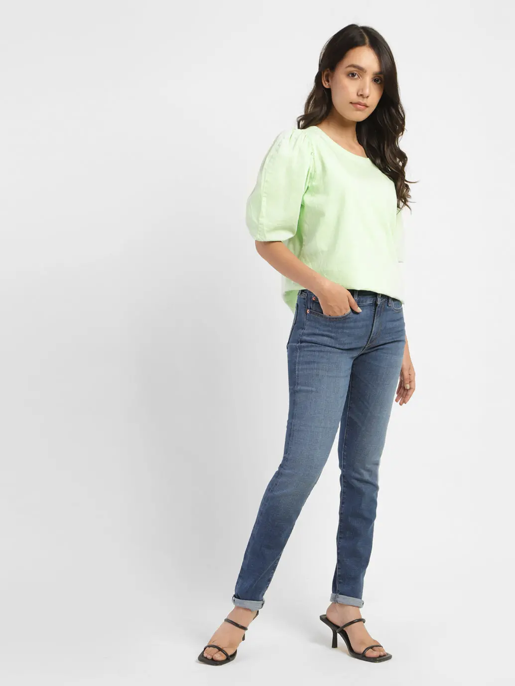 Women's Solid Round Neck Top 1