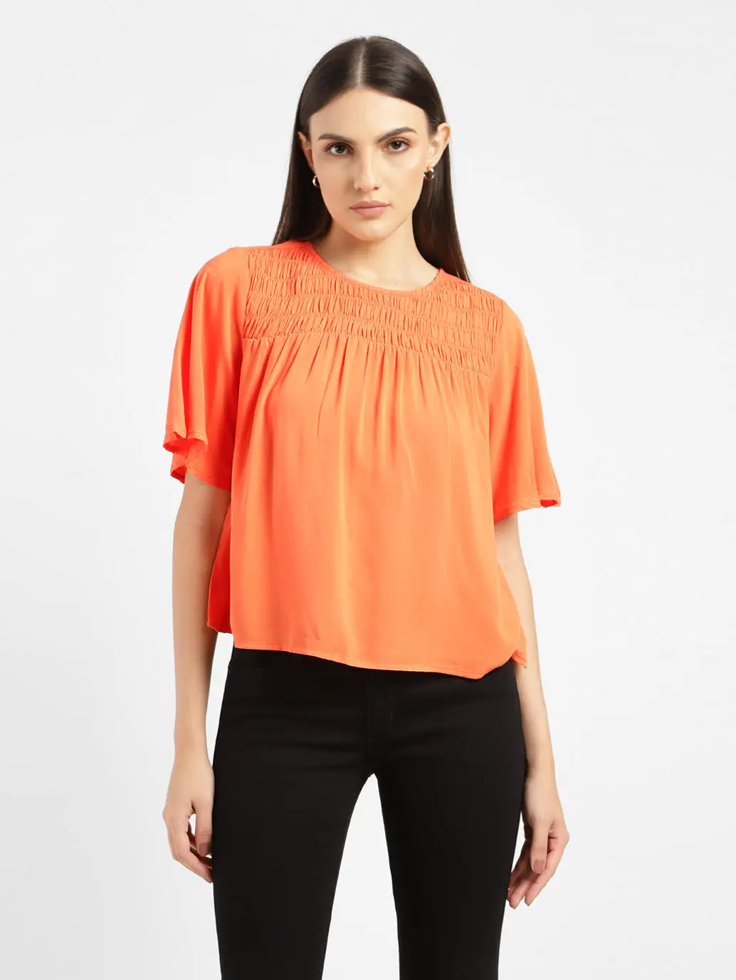 Women's Solid Round Neck Top 1