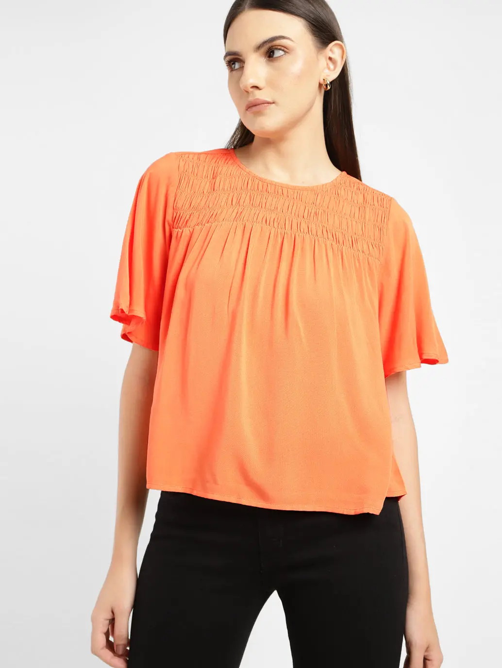 Women's Solid Round Neck Top 2