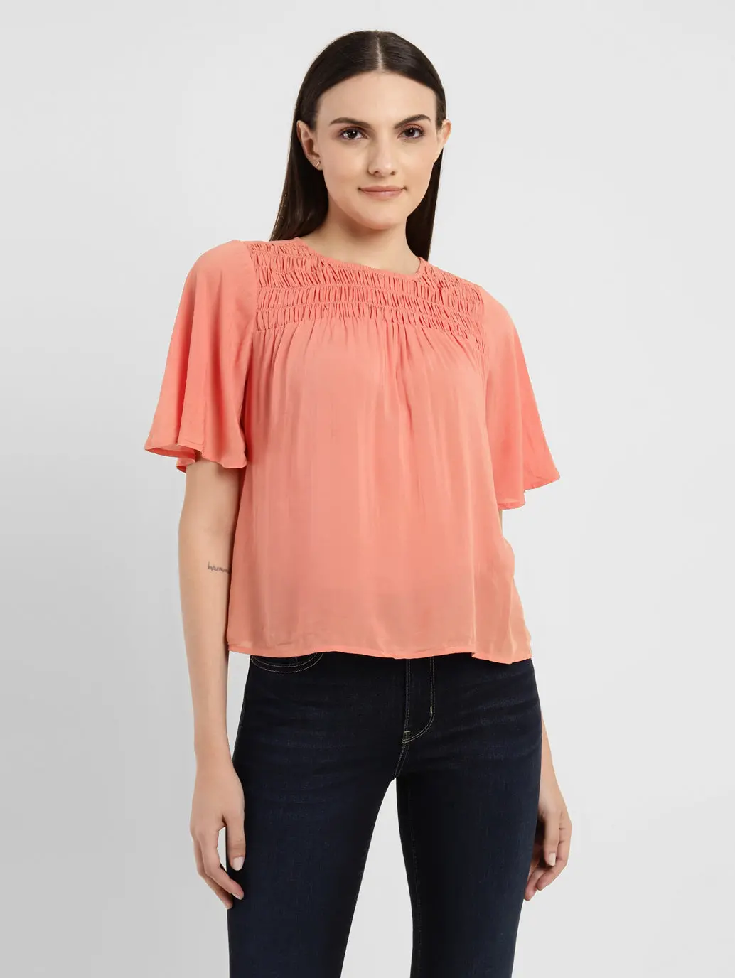 Women's Solid Round Neck Top 1