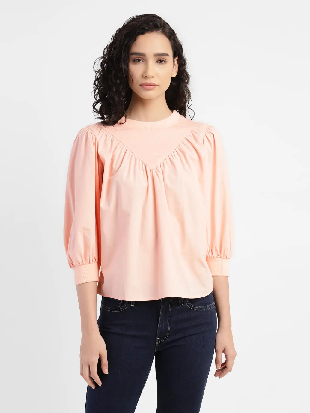 Women's Solid Crew Neck Top 1