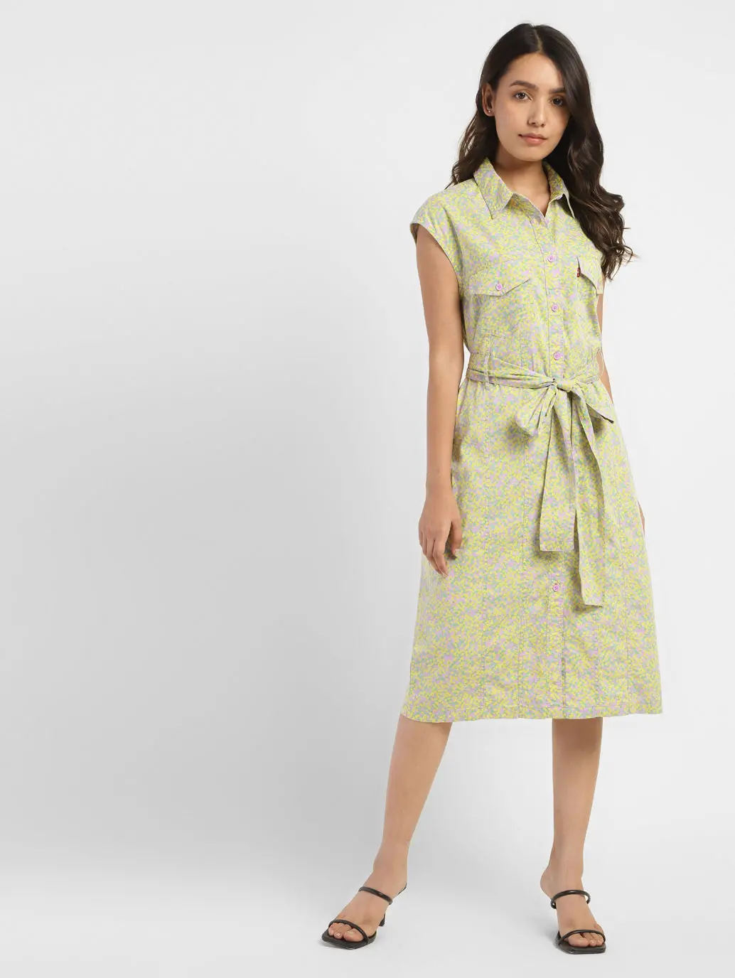 Women's Printed Spread Collar Dress 1