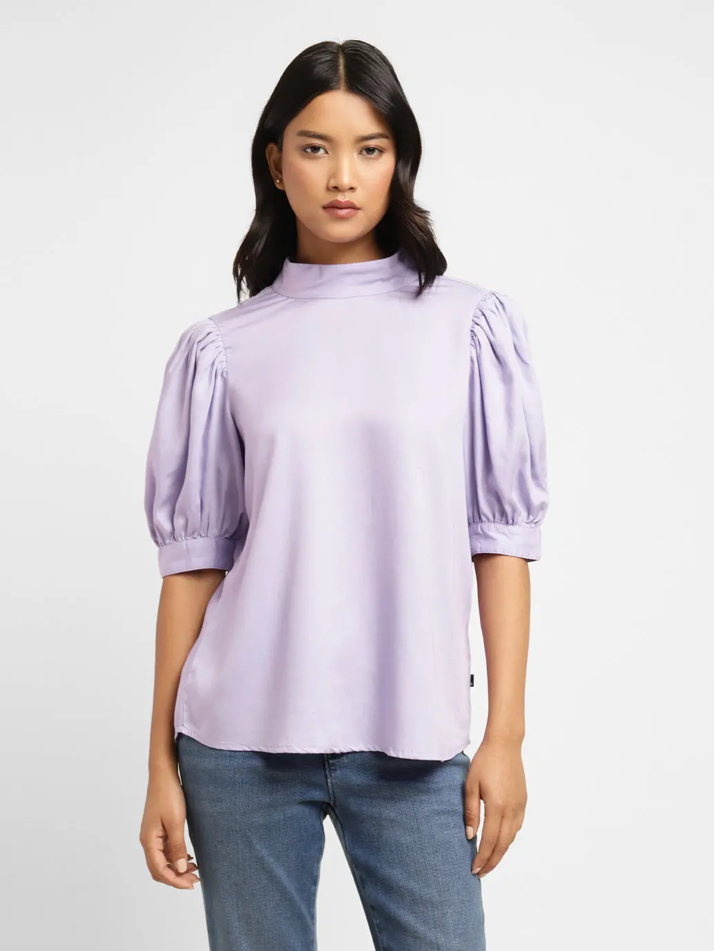 Women's Solid High Neck Top 2