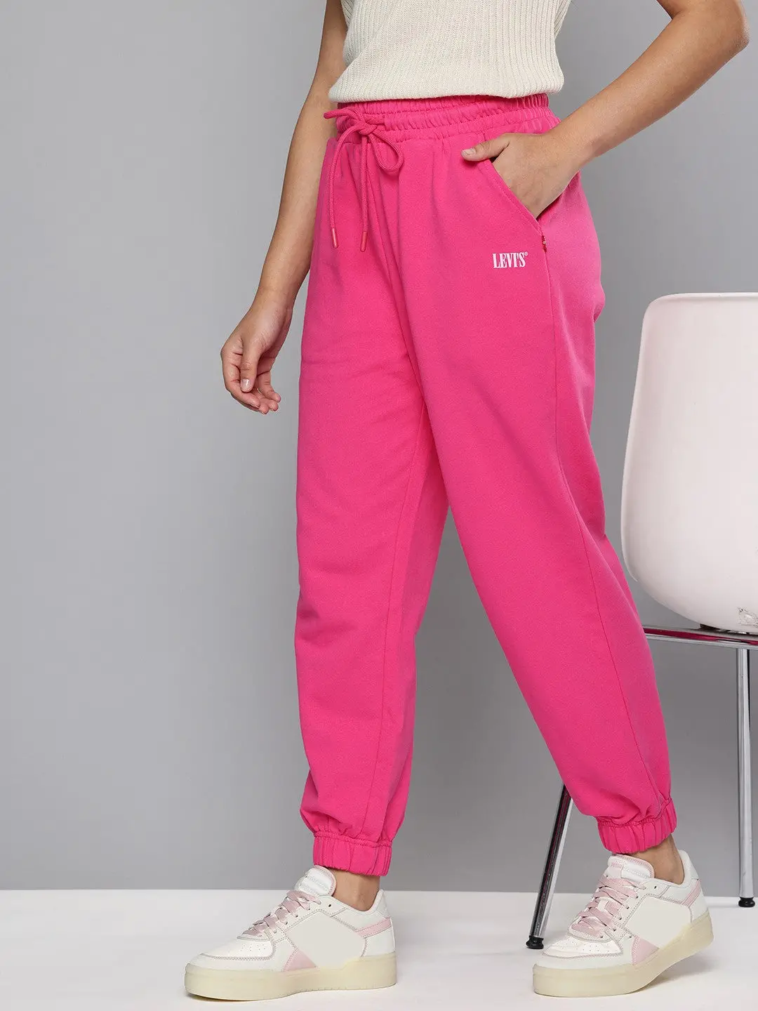 Women's Regular Fit Pink Joggers 1