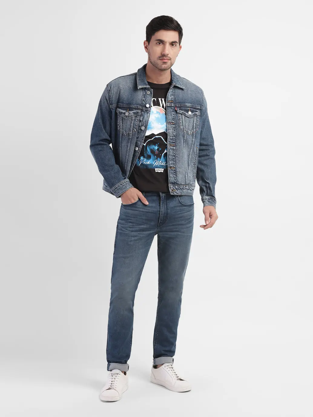 Men's 512 Blue Slim Tapered Fit Mid Rise Jeans 1