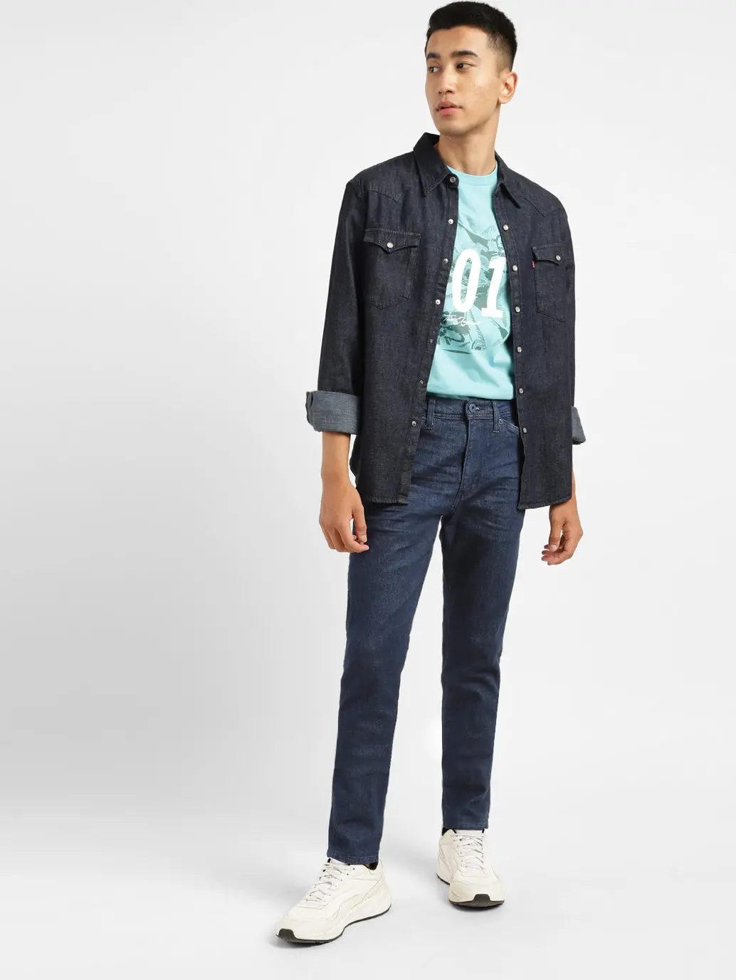 Men's 512 Blue Slim Tapered Fit Mid Rise Jeans 1