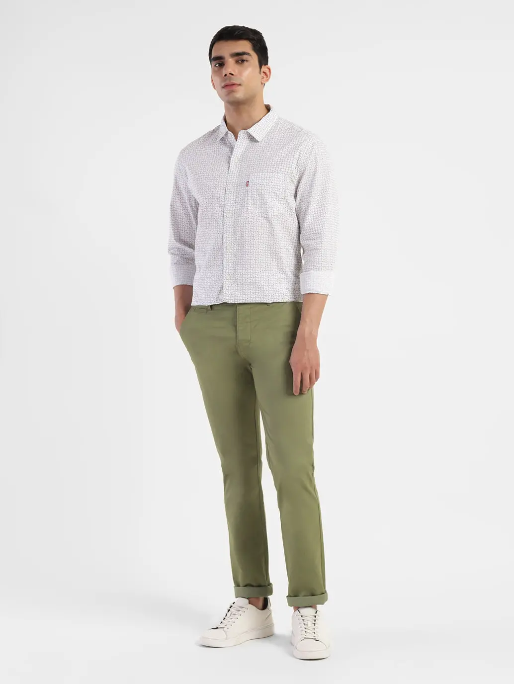 Men's Green Slim Fit Trousers 1