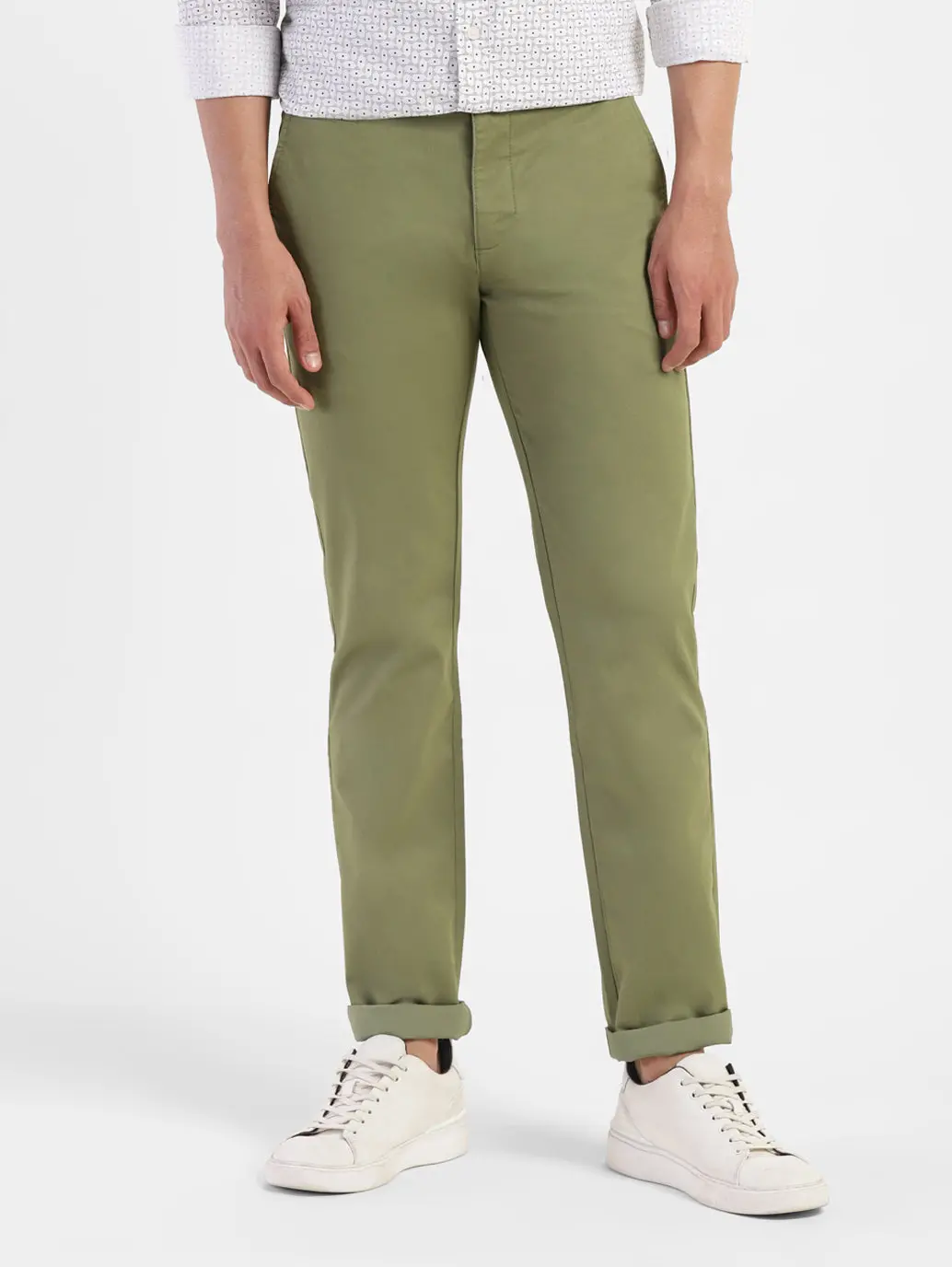 Men's Green Slim Fit Trousers 2